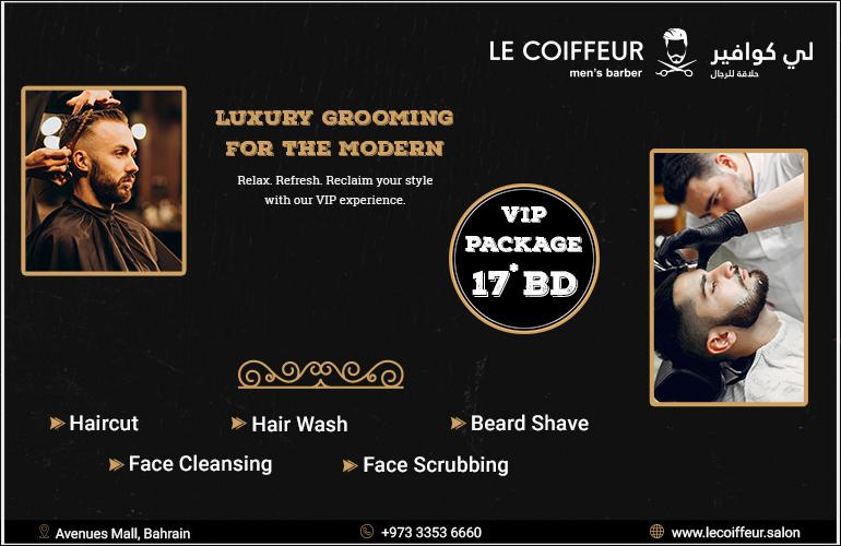 Le Coiffeur Bahrain Vip Package-redefining Luxury Mens Grooming